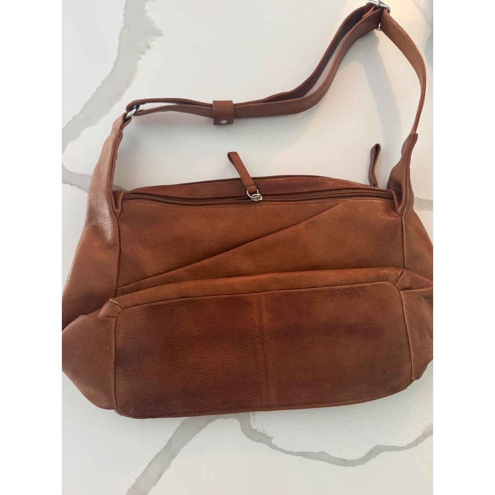 Wilsons Leather Pelle Studio Brown Pebbled Leather Shoulder Bag Crossbody Purse